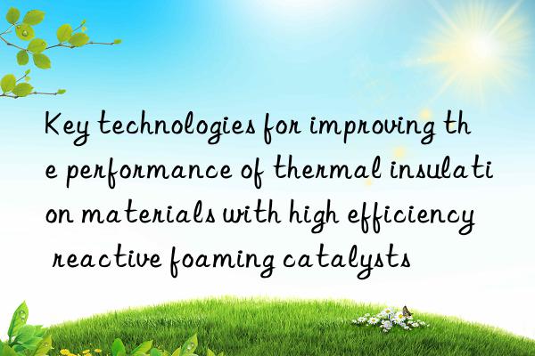 key technologies for improving the performance of thermal insulation materials with high efficiency reactive foaming catalysts