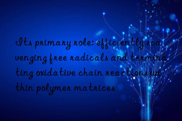 its primary role: efficiently scavenging free radicals and terminating oxidative chain reactions within polymer matrices