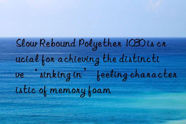 Slow Rebound Polyether 1030 is crucial for achieving the distinctive ‘sinking in’ feeling characteristic of memory foam