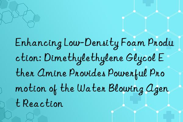 Enhancing Low-Density Foam Production: Dimethylethylene Glycol Ether Amine Provides Powerful Promotion of the Water Blowing Agent Reaction
