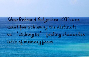 Slow Rebound Polyether 1030 is crucial for achieving the distinctive ‘sinking in’ feeling characteristic of memory foam