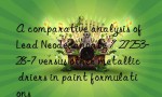A comparative analysis of Lead Neodecanoate / 27253-28-7 versus other metallic driers in paint formulations