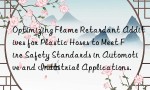 Optimizing Flame Retardant Additives for Plastic Hoses to Meet Fire Safety Standards in Automotive and Industrial Applications.