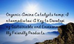 Organic Amine Catalysts & Intermediates: A Key to Developing Sustainable and Environmentally Friendly Products