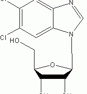 5,6-Dichloro-1-β-D-ribofuranosylbenzimidazole structural formula