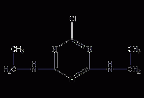 2-chloro-4,6-bis(ethylamino)-1,3,5-tri Azine structural formula