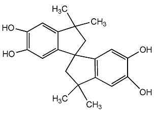 5,5',6,6'-tetrahydroxy-3,3,3',3'  -Tetramethyl-1,1'-helical bisindane structural formula