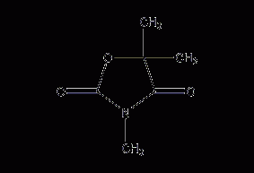 3,5,5-trimethyloxazole-2,4-dione structural formula