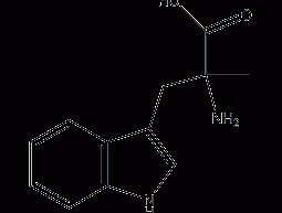 α-methyl-DL-tryptophan structural formula