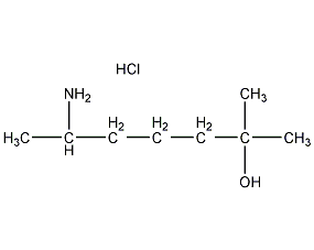 6-amino-2-methyl-2-heptanol hydrochloride structural formula