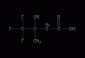 3-hydroxy-3-methyl-4,4,4-trifluorobutyric acid structural formula