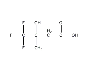 3-hydroxy-3-methyl-4,4,4-trifluorobutyric acid structural formula