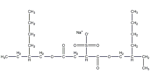 Sodium dioctyl sulfosuccinate structural formula