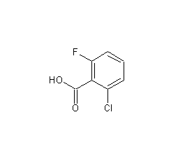 2-Chloro-6-fluorobenzoic acid structural formula