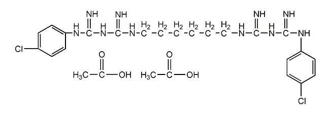 chlorhexidine diacetate structural formula